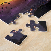 Halloween mit Mond und Hexe Puzzle (Seite)
