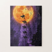 Halloween mit Mond und Hexe Puzzle (Vertikal)