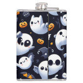 Halloween mit niedlichem Geist Flachmann (Rückseite)