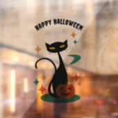 Halloween Mitte des Jahrhunderts Black Cat Sticker (Blatt 2)