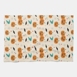 Halloween Mitte Jahrhunderts Pumpkins Muster Geschirrtuch