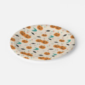 Halloween Mitte Jahrhunderts Pumpkins Muster Pappteller (Schrägansicht)