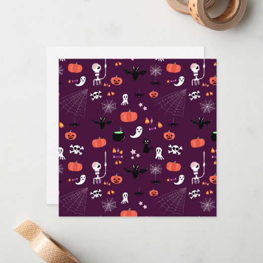 Halloween Mitteilungskarte (Vorderseite/Rückseite Beispiel)