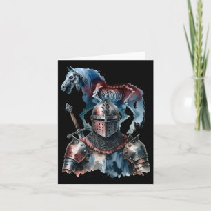 Halloween mittelalterlicher Ritter Pferde Ritterrü Karte