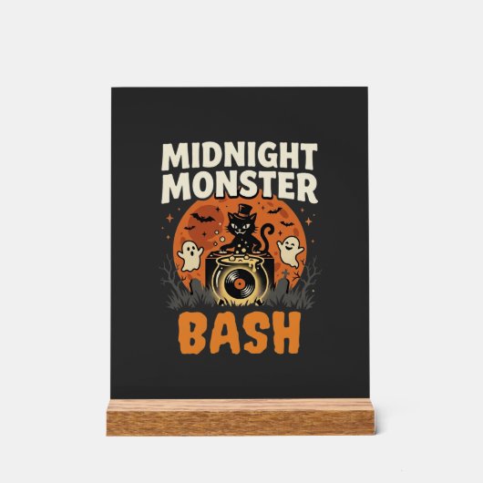 Halloween Mitternacht Monster Bash Acrylschild (Vorderseite)