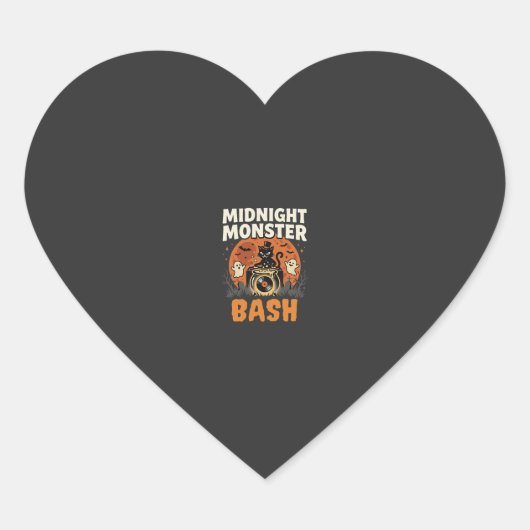 Halloween Mitternacht Monster Bash Herz-Aufkleber (Vorderseite)