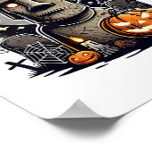 Halloween-Moai-Statue Antike Kultur Poster (Ecke)