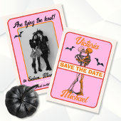 Halloween Mod Retro Save the Date Foto Einladung