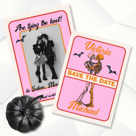Halloween Mod Retro Save the Date Foto Einladung