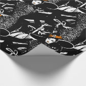 Halloween Modebild mit Besen Geschenkpapier (Ecke)