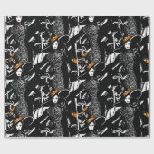 Halloween Modebild mit Besen Geschenkpapier (Flach)