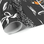 Halloween Modebild mit Besen Geschenkpapier (Rolleneckpunkt)