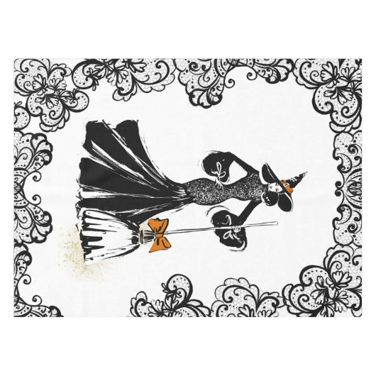 Halloween Modebild mit schwarzer Spitze Tischdecke (Vorderseite (Horizontal))