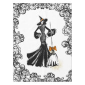 Halloween Modebild mit schwarzer Spitze Tischdecke (Vorderseite)