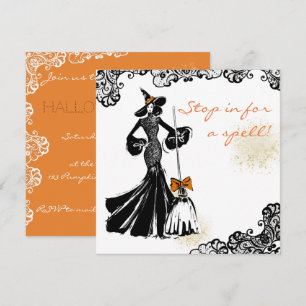 Halloween Modebild mit Spitzentechnik Einladung