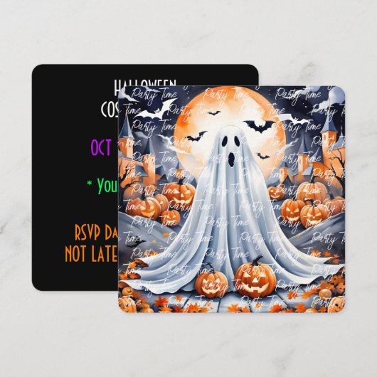 Halloween Modern Pumpkin Autumn Collection Einladung (Vorne/Hinten)