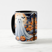 Halloween Modern Pumpkin Autumn Collection Tasse (Vorderseite Links)
