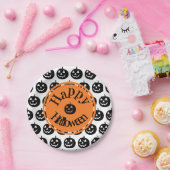 Halloween Modern Pumpkin Design Pappteller (Party)