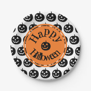 Halloween Modern Pumpkin Design Pappteller
