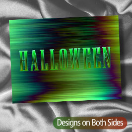 Halloween moderne abstrakt-grüne gotische Typograf Postkarte