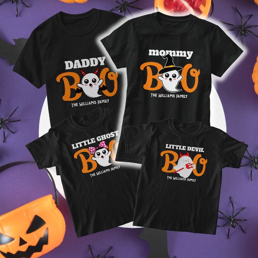 Halloween Mommy Boo Devil Family Matching T-Shirt