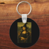 Halloween Mona Lisa Hexe  Schlüsselanhänger (Vorderseite)