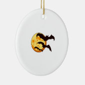 Halloween-Mond & Fledermäuse Keramik Ornament (Rechts)