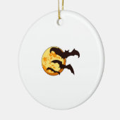 Halloween-Mond & Fledermäuse Keramik Ornament (Links)
