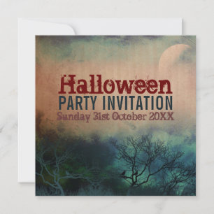 Halloween-Mond-Grunge-Einladung Einladung