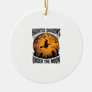 Halloween-Mond-Hexe-Vintage-Gruselige-Nacht-Shirt_ Keramik Ornament