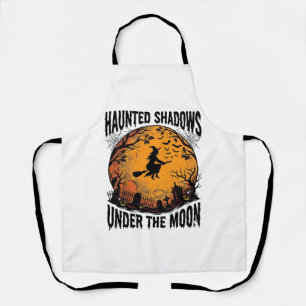 Halloween-Mond-Hexe-Vintage-Gruselige-Nacht-Shirt_ Schürze