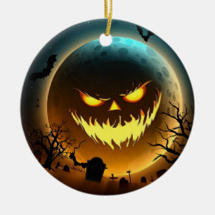 Halloween/Mond/Kürbis Keramik Ornament