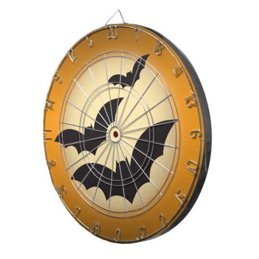 Halloween Mond mit Fledermäusen Dartscheibe (Vorderseite rechts)