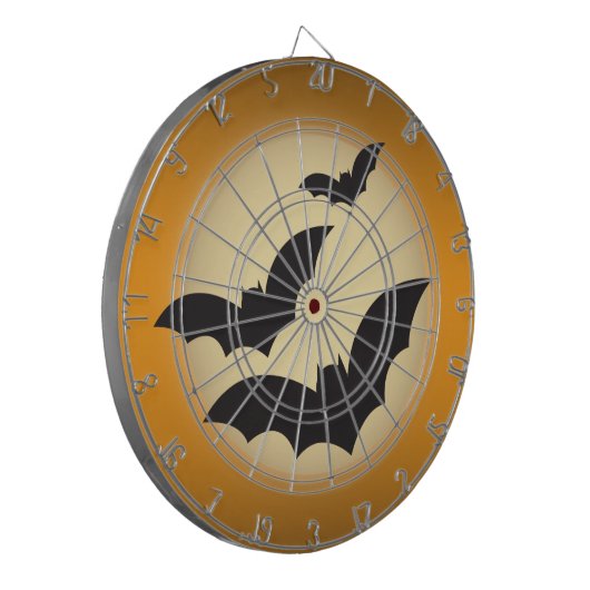Halloween Mond mit Fledermäusen Dartscheibe (Vorderseite Links)