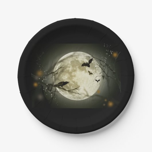 Halloween Mond Pappteller (Vorderseite)