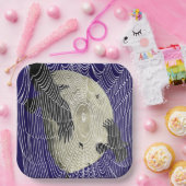 Halloween-Mond-Raben und Spinnweben Pappteller (Party)