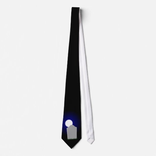 Halloween-Mond und Grabstein Krawatte (Vorderseite)