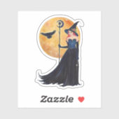 Halloween-Mond und Rabe von Renee Lavoie Aufkleber (Blatt)