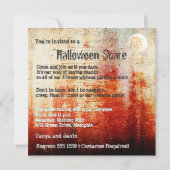 Halloween-Mondgrunge-Party Einladung (Rückseite)