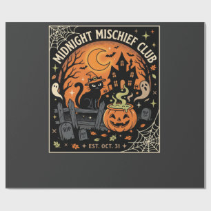 Halloween Mondlicht Katzen Gespenst_2 Geschenkpapier