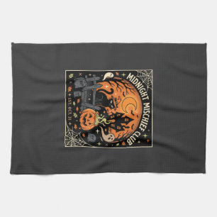 Halloween Mondlicht Katzen Gespenst_2 Geschirrtuch