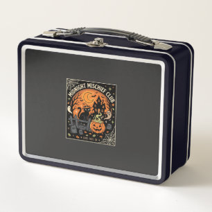 Halloween Mondlicht Katzen Gespenst_2 Metall Brotdose