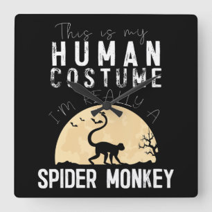 Halloween-Monkey-Creepy-Horror Quadratische Wanduhr