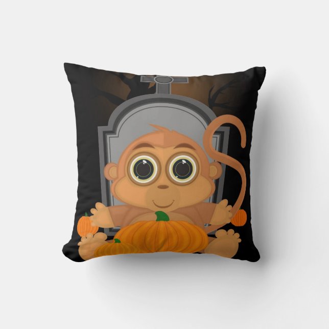 Halloween Monkey Kissen (Vorderseite)