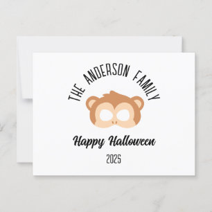 Halloween Monkey Masquerade Kostüm Postkarte