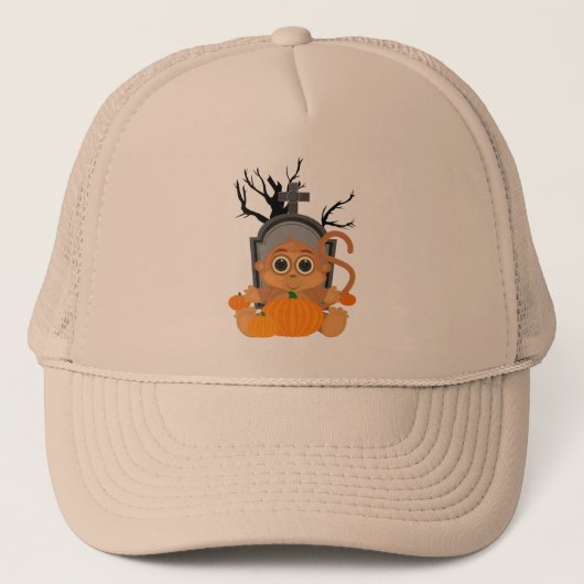 Halloween Monkey Truckerkappe (Vorderseite)