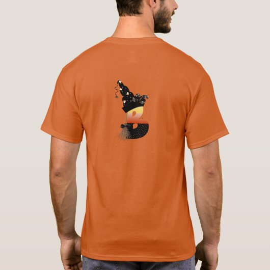 Halloween Monogram Letter B T-Shirt (Rückseite)