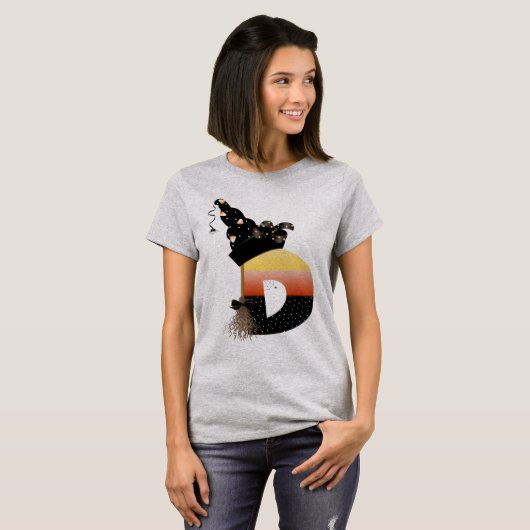 Halloween Monogram Letter D T-Shirt (Vorne ganz)