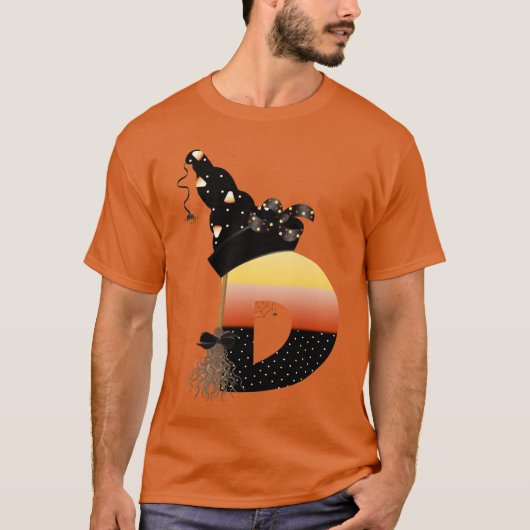 Halloween Monogram Letter D T-Shirt (Vorderseite)