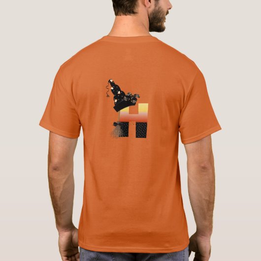Halloween Monogram Letter H T-Shirt (Rückseite)